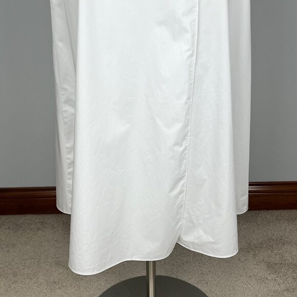 Tibi Womens Eco Poplin Back Wrap Midi Skirt White Cotton Tie Waist size 2 - Picture 10 of 14